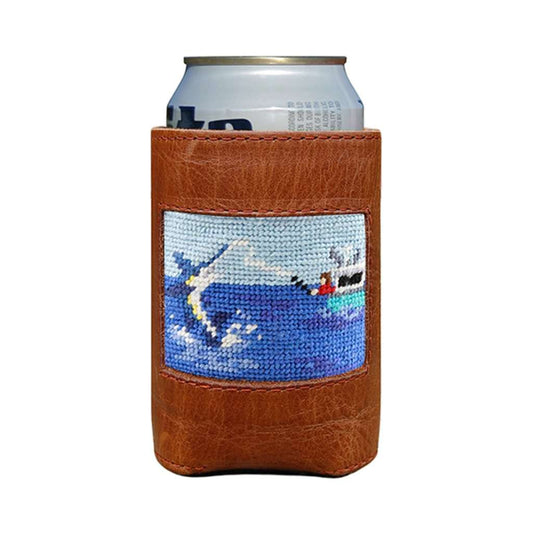 NEEDLEPOINT CAN COOLER, MARLIN FISHING