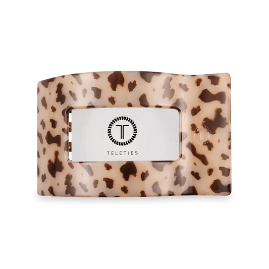 Teleties Flat Rectangle Hair Clip - Blonde Tortoise