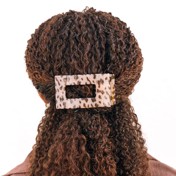 Teleties Flat Rectangle Hair Clip - Blonde Tortoise