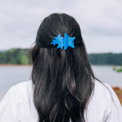 Blue Shooting Star Flat Hair Clip