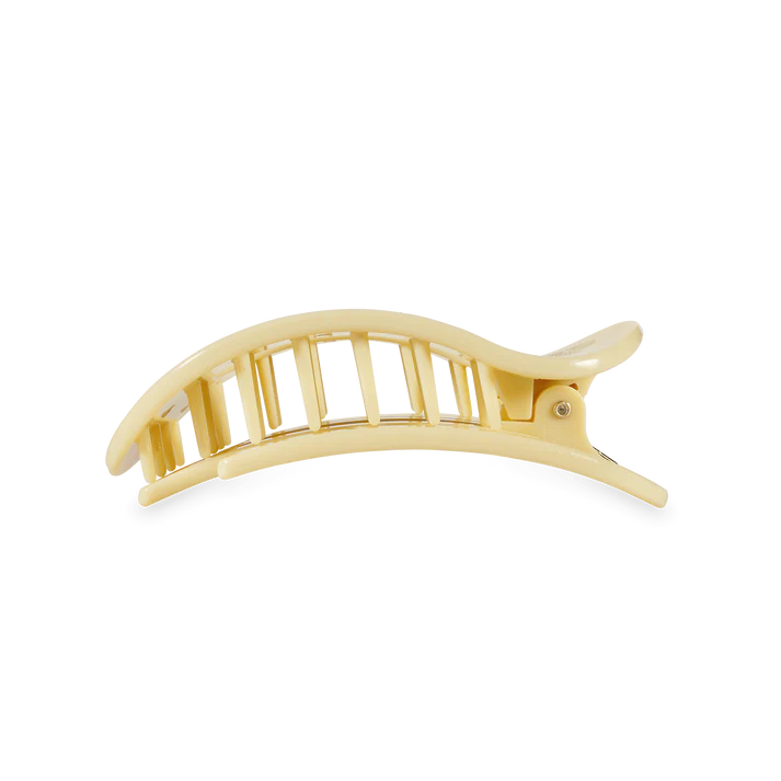 Teleties Flat Round Hair Clip - Butter Yellow