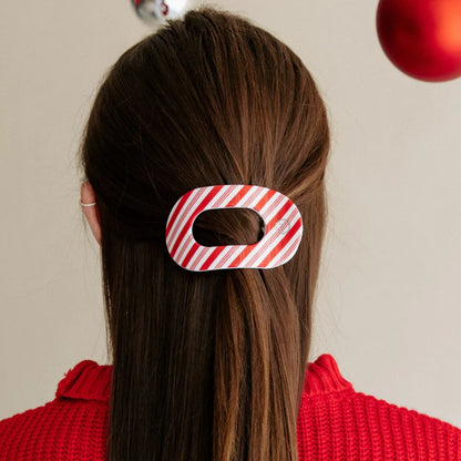 Teleties Candy Cane Crush - Flat Round Hair Clip