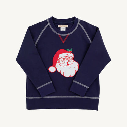 Cassidy Comfy Crewneck - Boys - French Terry, 
Nantucket Navy/Santa