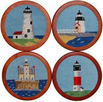 NEEDLEPOINT COASTERS, LIGHTHOUSES