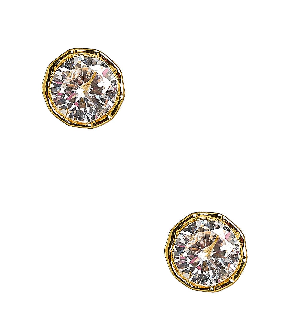 Bamboo Baby Bezel Stud  - 18k Gold Plated - WS: Post / Gold