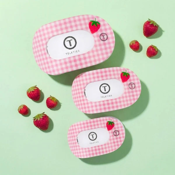 Teleties Flat Round Hair Clip - Handpicked Strawberry
