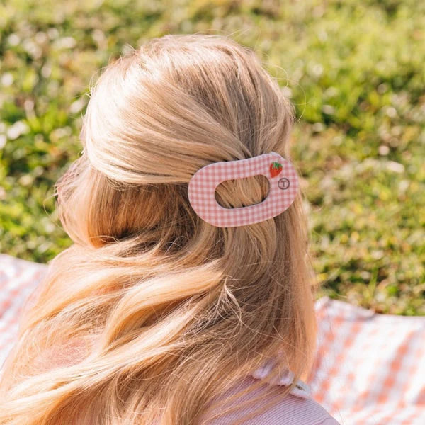 Teleties Flat Round Hair Clip - Handpicked Strawberry