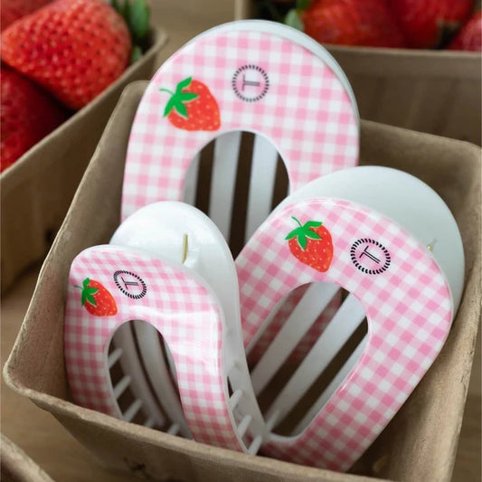 Teleties Flat Round Hair Clip - Handpicked Strawberry