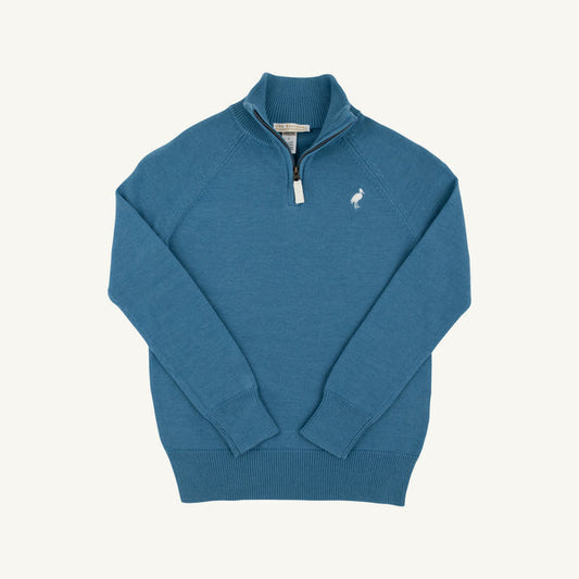Hayden Half Zip Sweater, 
Barnsley Blue/Palmetto Pearl