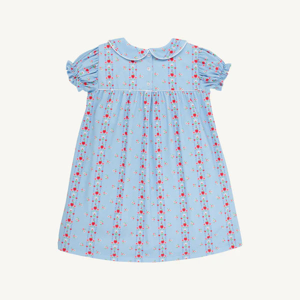 Holly Day Dress - Normal Weight Pima, 
First Day Flowers/Worth Ave White/Richmond Red