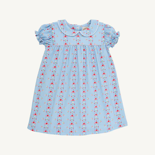 Holly Day Dress - Normal Weight Pima, 
First Day Flowers/Worth Ave White/Richmond Red
