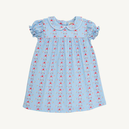 Holly Day Dress - Normal Weight Pima, 
First Day Flowers/Worth Ave White/Richmond Red