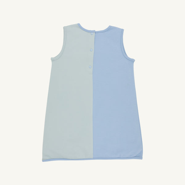Kennedy Colorblock Dress- Heavy Weight Knit, 
Sarasota Sky/Old Greenwich Green