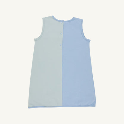 Kennedy Colorblock Dress- Heavy Weight Knit, 
Sarasota Sky/Old Greenwich Green