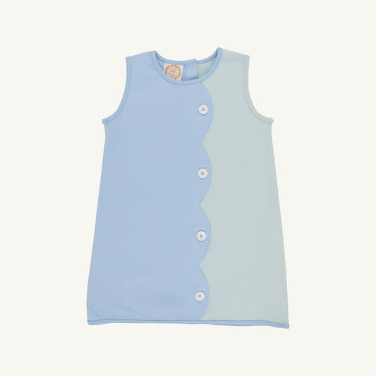 Kennedy Colorblock Dress- Heavy Weight Knit, 
Sarasota Sky/Old Greenwich Green