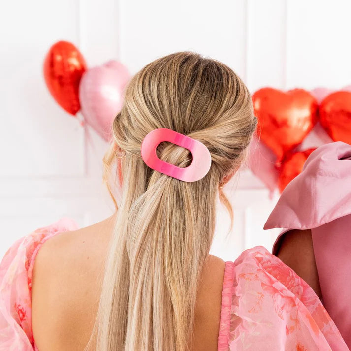 Teleties Flat Round Hair Clip - Kiss & Tell