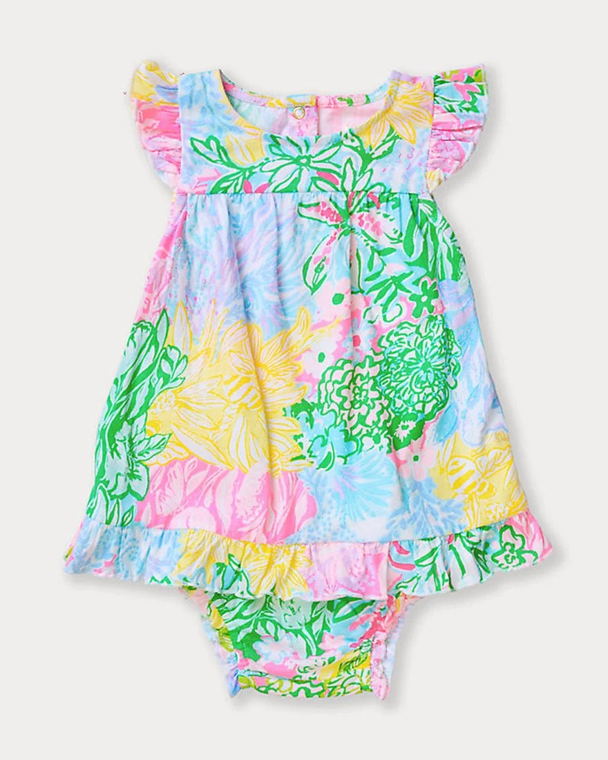 CECILY INFANT DRESS, Multi Bright Delight Patch