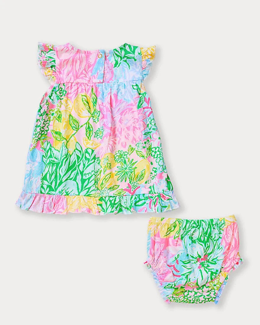 CECILY INFANT DRESS, Multi Bright Delight Patch