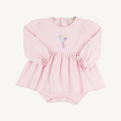 Long Sleeve Daisy Diaper Cover Dress, 
Palm Beach Pink/Balloons