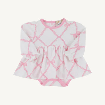 LS Daisy Diaper Cover Dress, 
Belle Meade Bow/Pier Party Pink