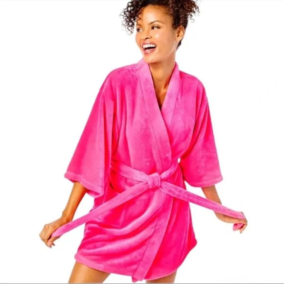 ELAINE KNIT ROBE PINK GRENADINE