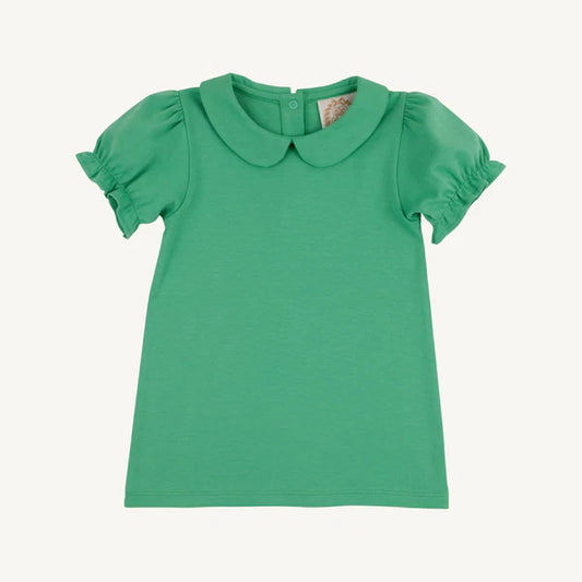 Maude's Peter Pan Collar Shirt - Pima - SS, 
Gibson Island Green