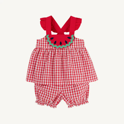 Nancy's Novelty Set- Woven Dyed Yarn, 
Richmond Red Gingham/Richmond Red/Watermelon
