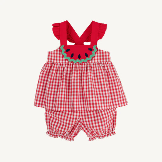 Nancy's Novelty Set- Woven Dyed Yarn, 
Richmond Red Gingham/Richmond Red/Watermelon