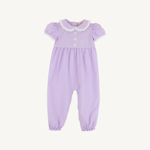 Olivia Ruth Romper, 
Lauderdale Lavender/Worth Ave White
