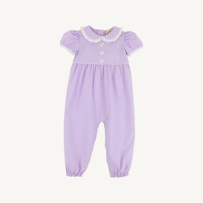 Olivia Ruth Romper, 
Lauderdale Lavender/Worth Ave White