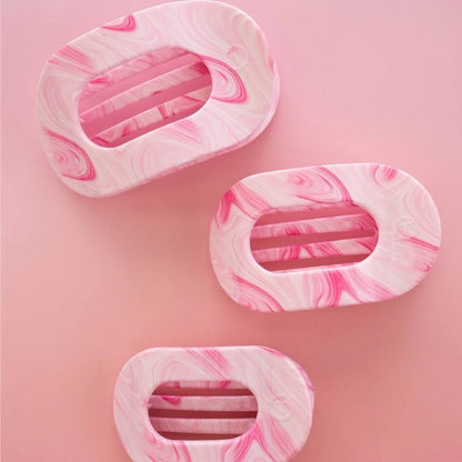 Teleties Flat Round Hair Clip - Pinch Me! Pink