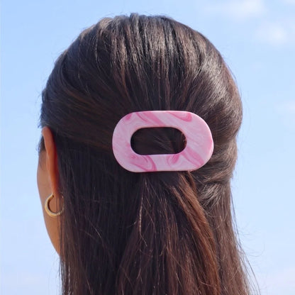 Teleties Flat Round Hair Clip - Pinch Me! Pink