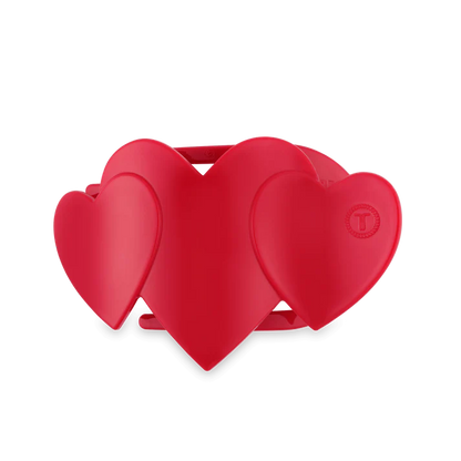 Red Heart to Heart Flat Hair Clip