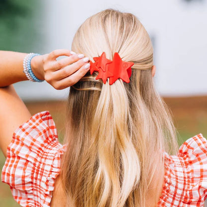 Red Shooting Star Medium Flat Hair Clip