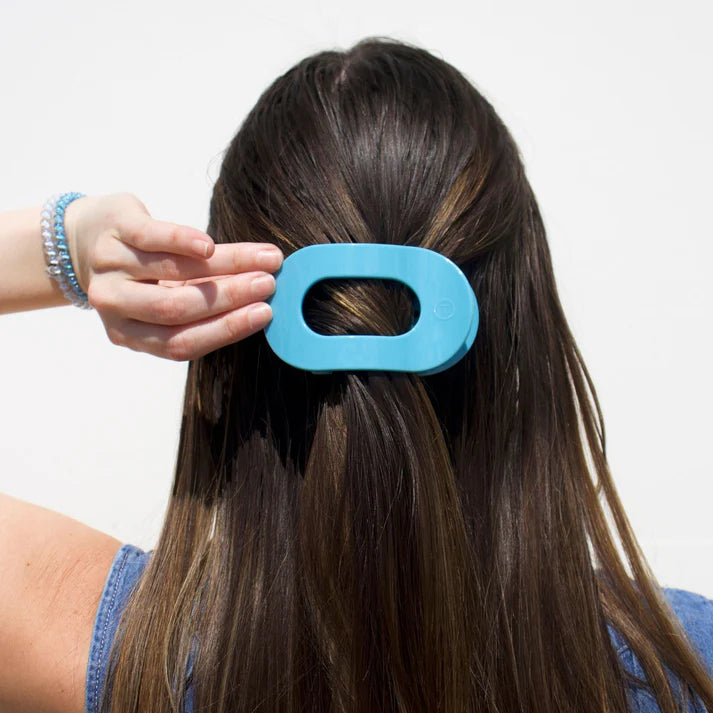 Teleties Flat Round Hair Clip - Summer Sky Blue
