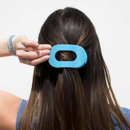 Teleties Flat Round Hair Clip - Summer Sky Blue