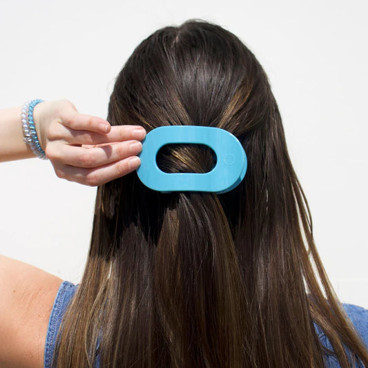 Teleties Flat Round Hair Clip - Summer Sky Blue