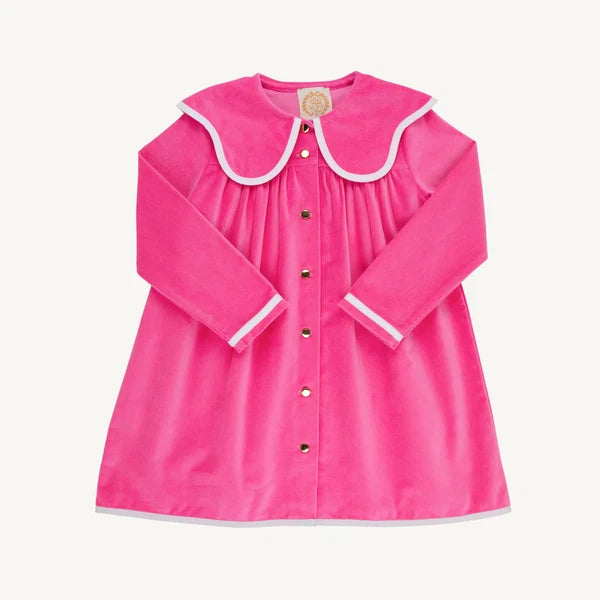 Tabitha's Teacher's Pet Dress- Velveteen, 
Winter Park Pink/Worth Ave White