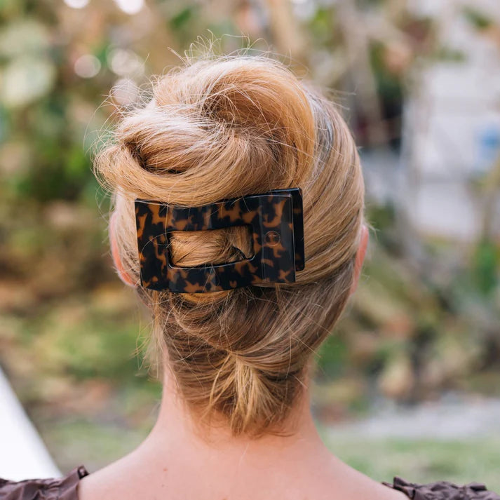 Teleties Flat Rectangle Hair Clip - Tortoise