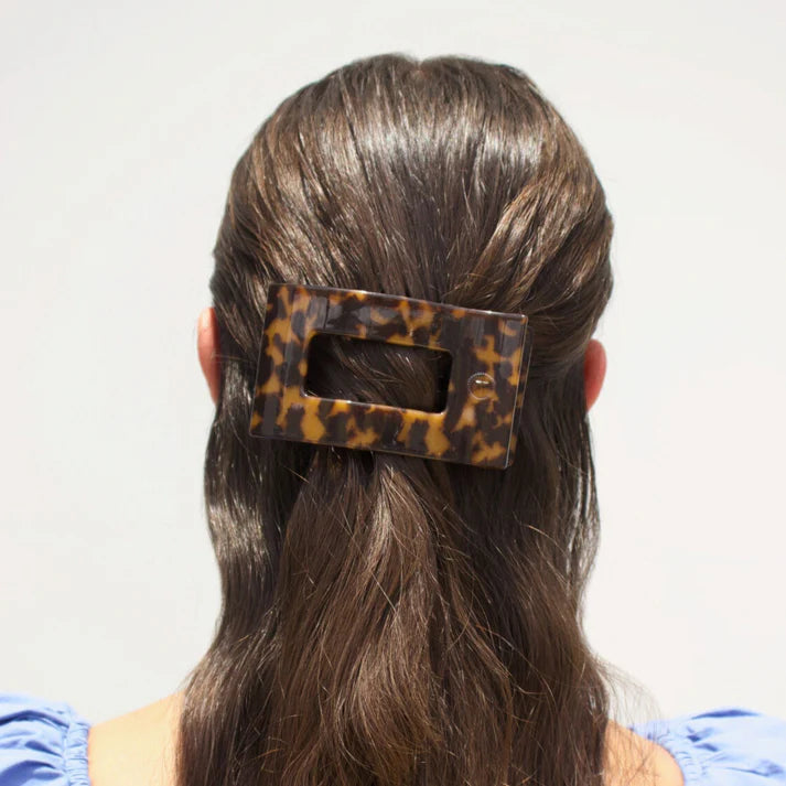 Teleties Flat Rectangle Hair Clip - Tortoise
