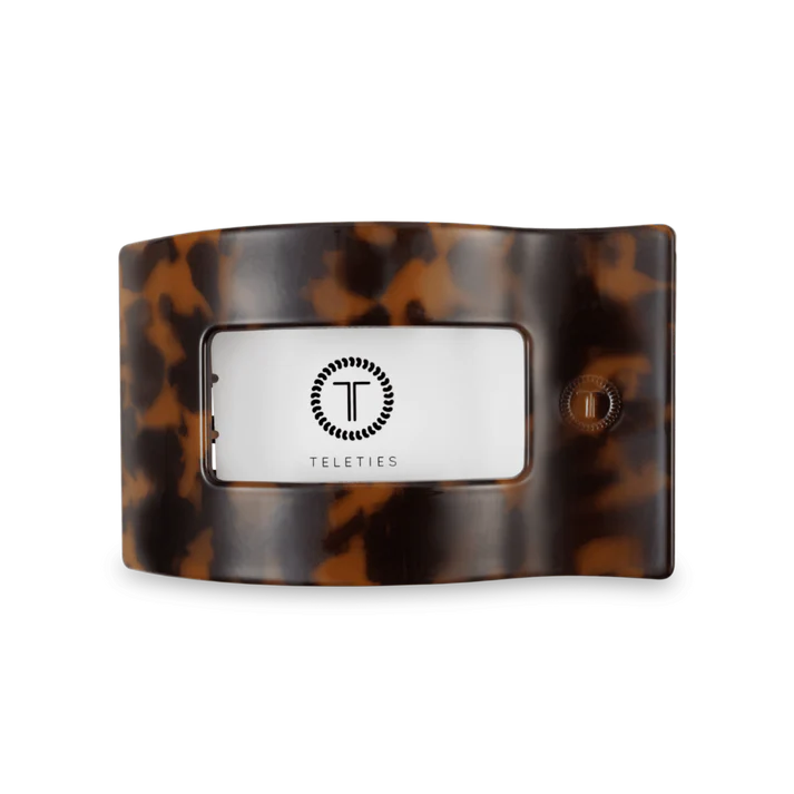 Teleties Flat Rectangle Hair Clip - Tortoise