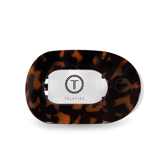 Teleties Flat Round Hair Clip - Tortoise