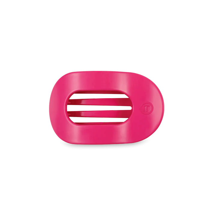 Teleties Flat Round Hair Clip - Tropical Punch Pink