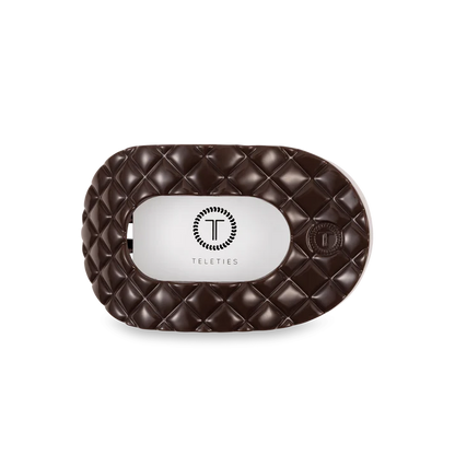 Teleties Truly Taupe Quilted- Flat Round Hair Clip
