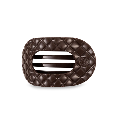Teleties Truly Taupe Quilted- Flat Round Hair Clip