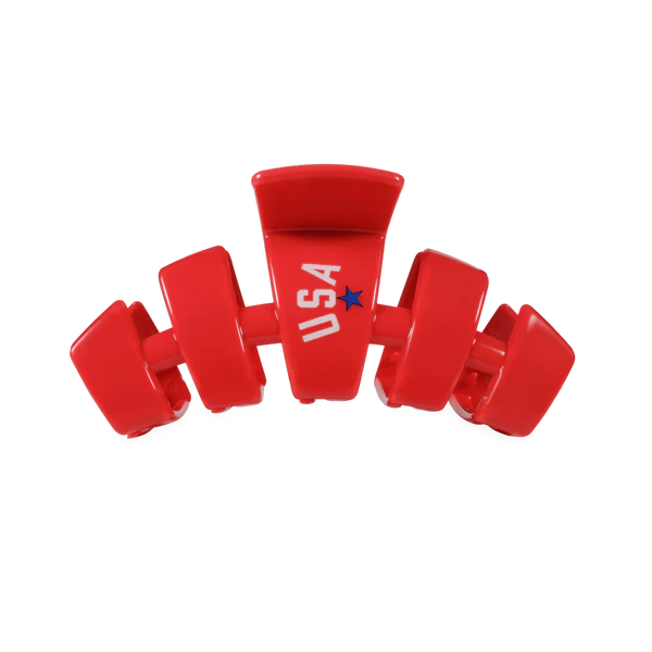 Teleties Classic Hair Clip - USA Red